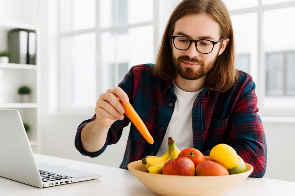 fruta en la oficina de trabajo