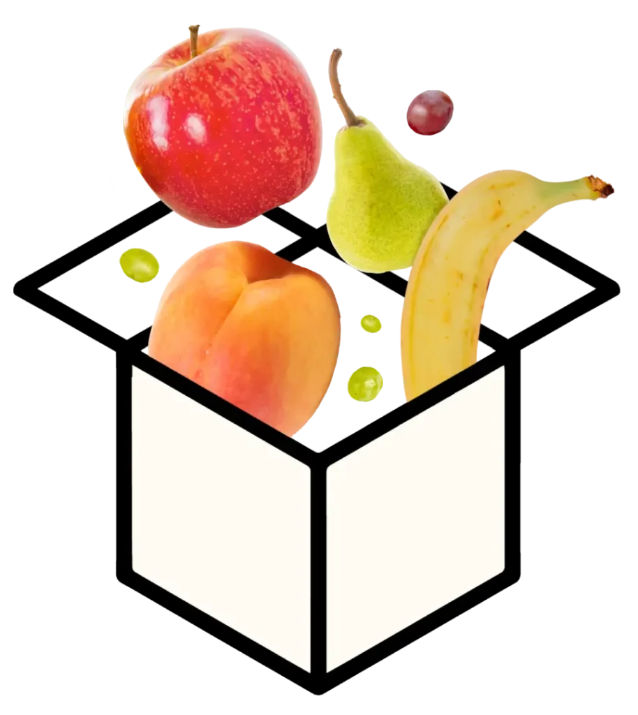 Cesta personalizada de fruta fresca entregada a una oficina.