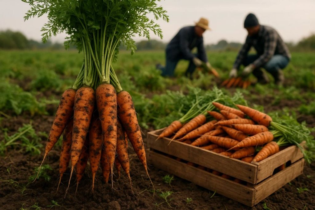 cosecha de zanahorias