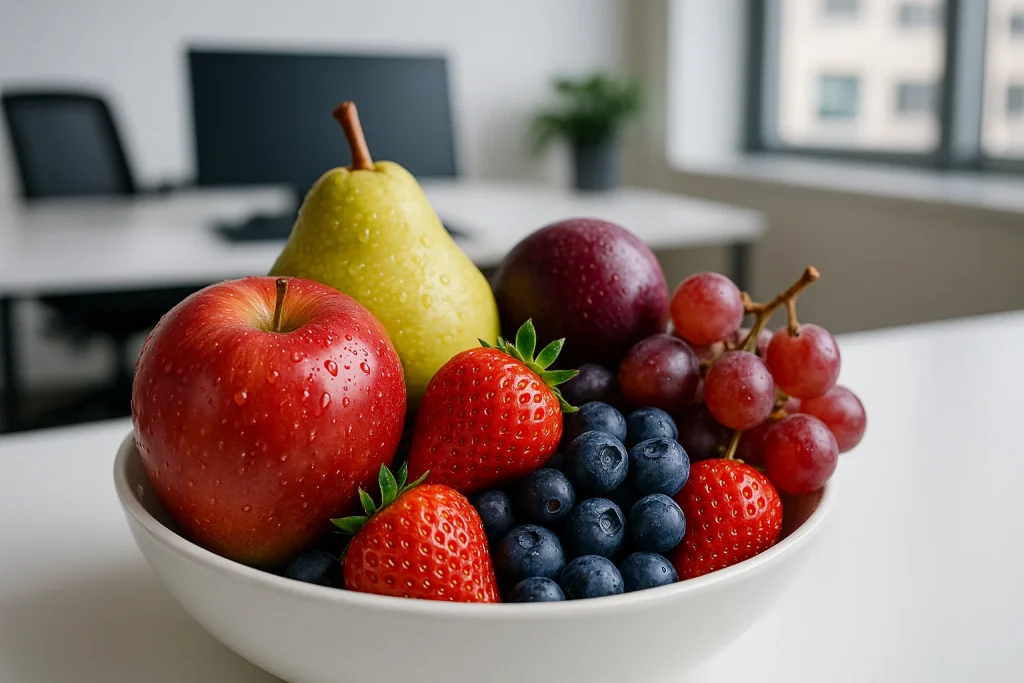 fruta fresca en la oficina